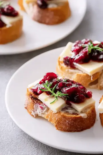 3-Ingredient Cranberry-Brie Crostini