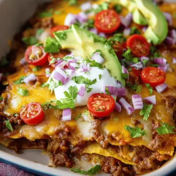 Ground Beef Enchilada Casserole with Corn Tortillas