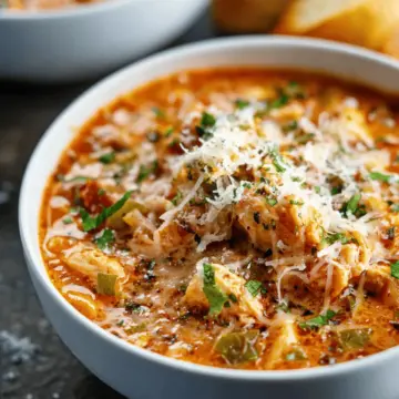 Crockpot Chicken Parmesan Soup