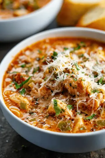 Crockpot Chicken Parmesan Soup