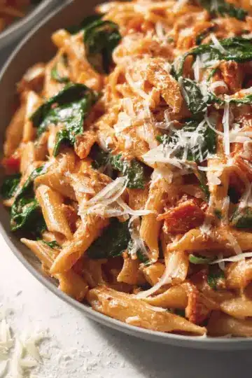 Creamy Tomato and Spinach Pasta