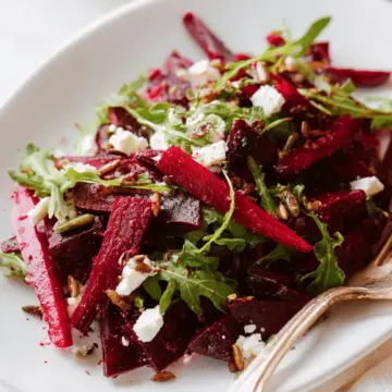 Simple Beet, Arugula and Feta Salad