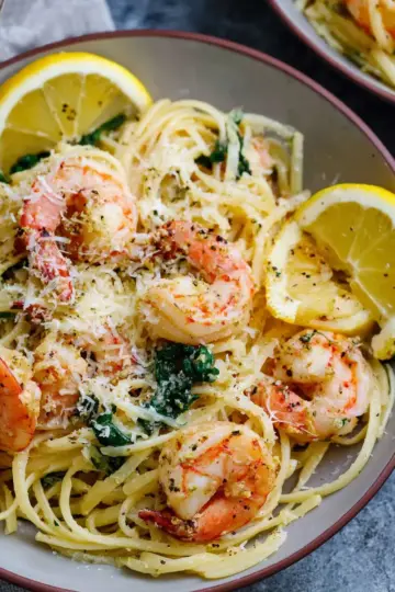Lemon Garlic Parmesan Shrimp Pasta