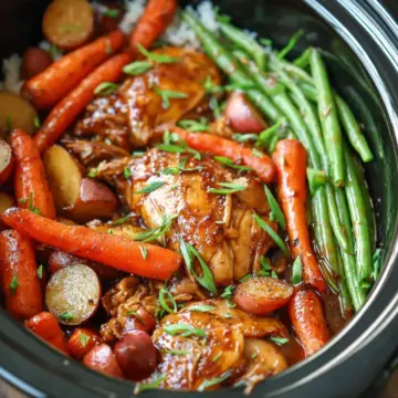 Slow Cooker Honey Garlic Chicken and Veggies