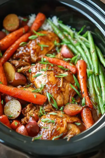 Slow Cooker Honey Garlic Chicken and Veggies