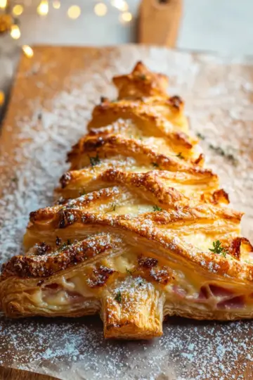 Cheesy Ham Puff Pastry Christmas Tree