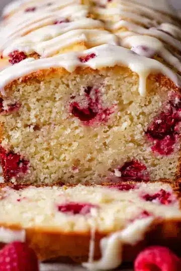 Glazed White Chocolate Raspberry Loaf