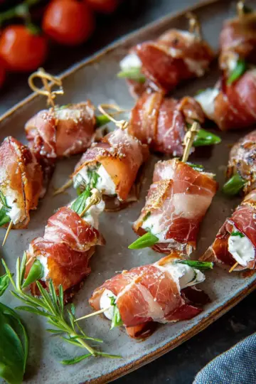 Prosciutto Wrapped Mozzarella Bites