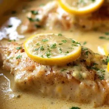 Baked Fish with Lemon Cream Sauce