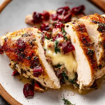 Cranberry Brie Stuffed Chicken Breasts