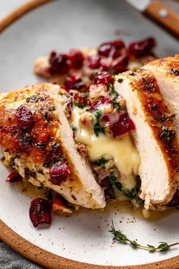 Cranberry Brie Stuffed Chicken Breasts