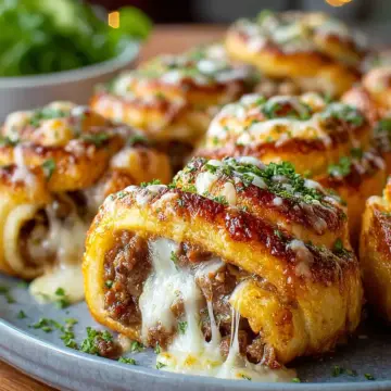 Garlic Butter Cheeseburger Rollups