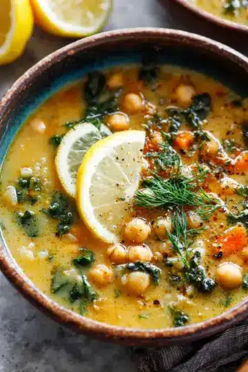 Lemony Greek Chickpea Soup