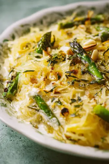 Spaghetti Squash with Asparagus, Ricotta, Lemon, and Thyme