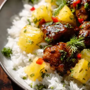 30 Minute Pineapple Chicken with Coconut Rice