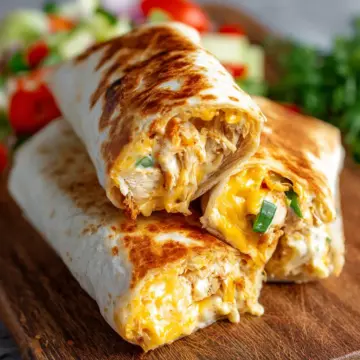 Cheesy Garlic Chicken Wraps