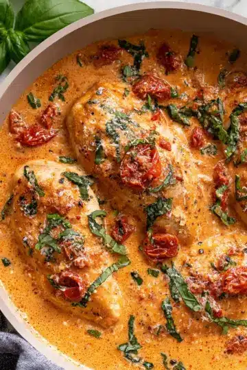 Creamy Tomato Basil Chicken Breasts