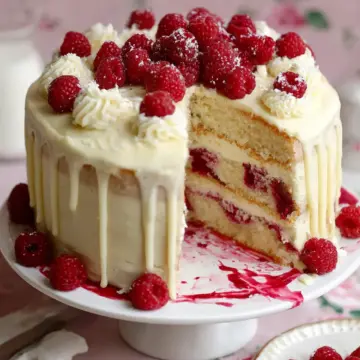 White Chocolate Raspberry Cake