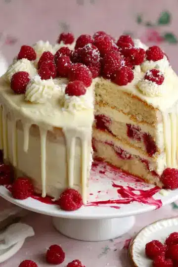 White Chocolate Raspberry Cake