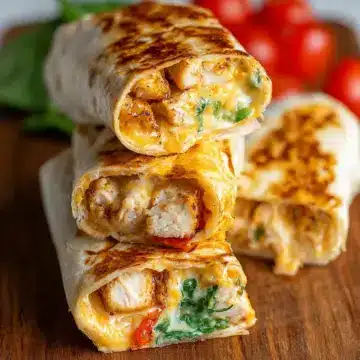 Cheesy Garlic Chicken Wraps