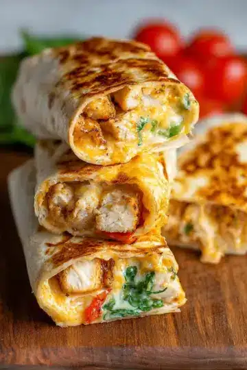 Cheesy Garlic Chicken Wraps