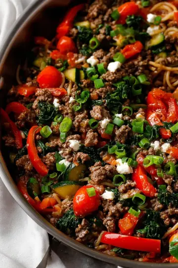 Mediterranean Ground Beef Stir Fry