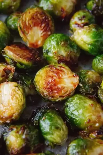 Honey Garlic Roasted Brussels Sprouts