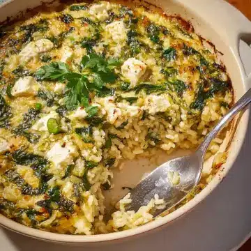 Spinach, Feta & Rice Casserole