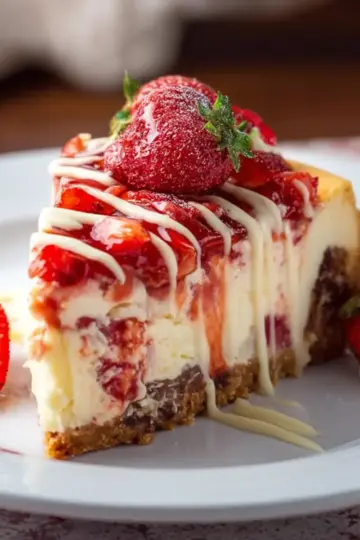 Strawberry-White Chocolate Cheesecake
