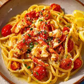 Lobster Pasta with Lemon and Cherry Tomatoes