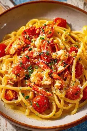 Lobster Pasta with Lemon and Cherry Tomatoes