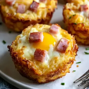 Hash Brown Ham and Cheese Egg Cups