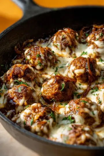 Cheesy French Onion Meatballs