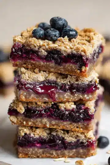 4 Ingredient Healthier Blueberry Oatmeal Bars