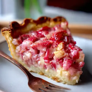 Strawberry Rhubarb Custard Pie