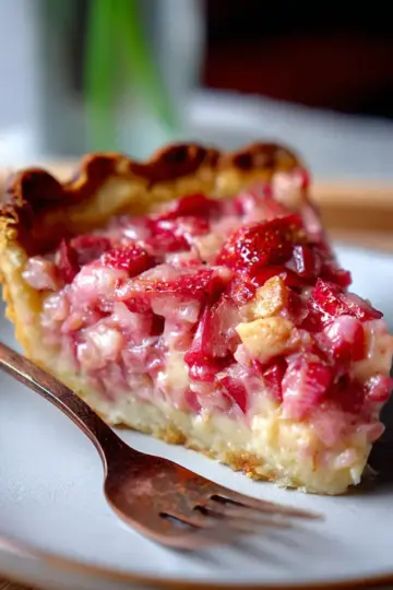 Strawberry Rhubarb Custard Pie