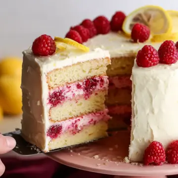 Lemon Raspberry Layer Cake