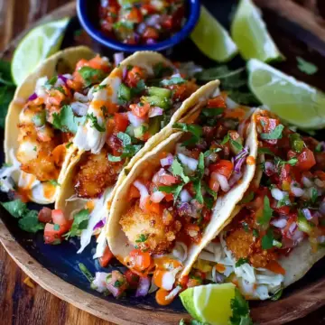 Crispy Fish Tacos with Pico De Gallo