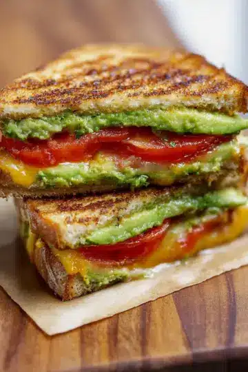 Tomato and Avocado Grilled Cheese Sandwich
