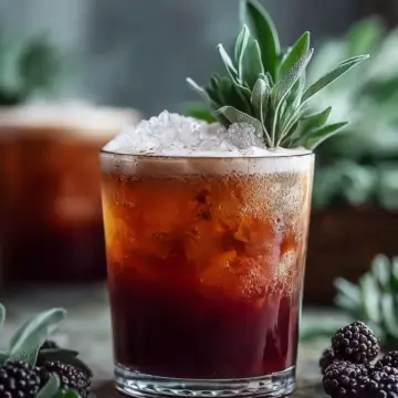 Blackberry Sage Iced Tea Latte