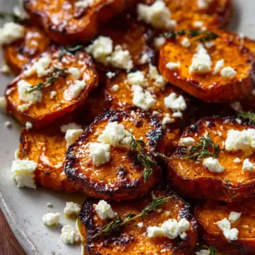 Roasted Sweet Potato Rounds with Honey & Feta